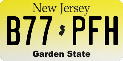 NJ license plate B77PFH