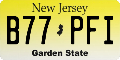 NJ license plate B77PFI