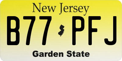 NJ license plate B77PFJ