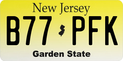 NJ license plate B77PFK