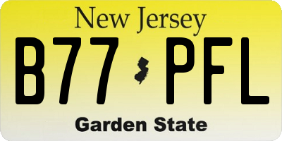 NJ license plate B77PFL