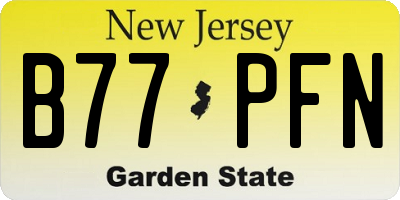 NJ license plate B77PFN