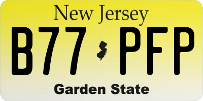 NJ license plate B77PFP