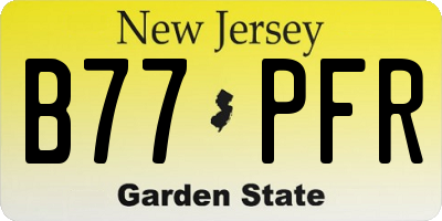 NJ license plate B77PFR