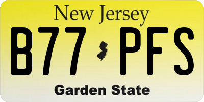 NJ license plate B77PFS