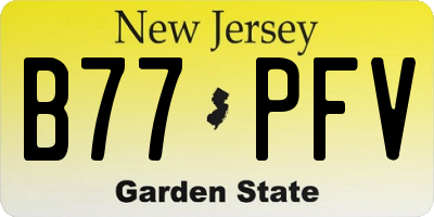 NJ license plate B77PFV