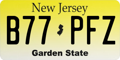 NJ license plate B77PFZ