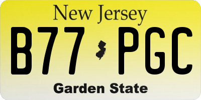 NJ license plate B77PGC