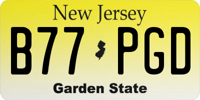 NJ license plate B77PGD