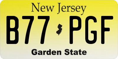NJ license plate B77PGF