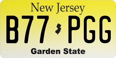 NJ license plate B77PGG