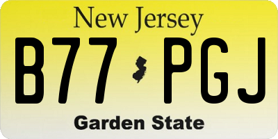 NJ license plate B77PGJ