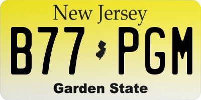 NJ license plate B77PGM