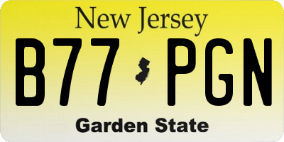 NJ license plate B77PGN