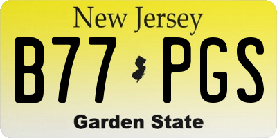NJ license plate B77PGS