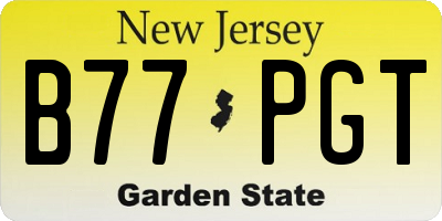 NJ license plate B77PGT