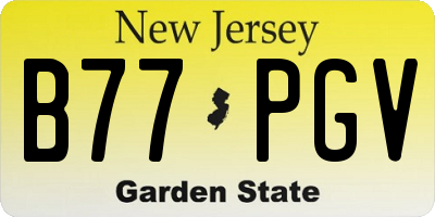 NJ license plate B77PGV