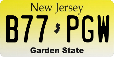 NJ license plate B77PGW