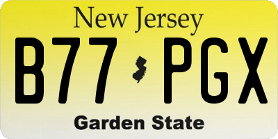 NJ license plate B77PGX