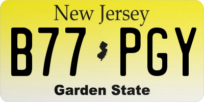 NJ license plate B77PGY