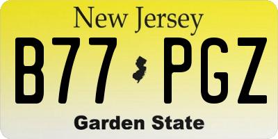 NJ license plate B77PGZ