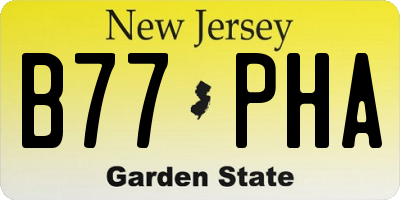 NJ license plate B77PHA