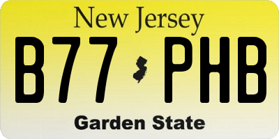 NJ license plate B77PHB