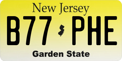 NJ license plate B77PHE