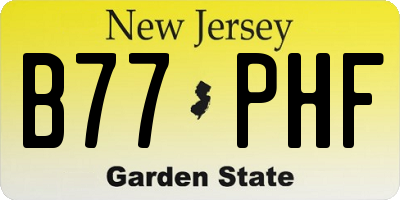 NJ license plate B77PHF