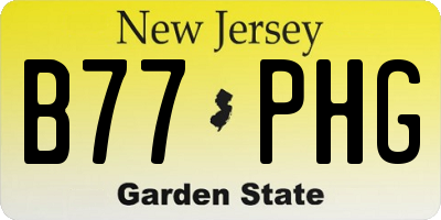 NJ license plate B77PHG