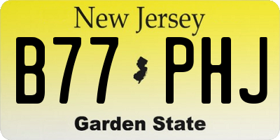 NJ license plate B77PHJ