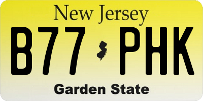 NJ license plate B77PHK