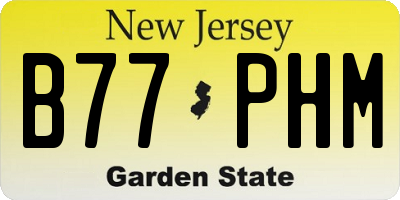 NJ license plate B77PHM