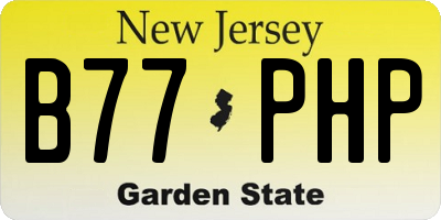 NJ license plate B77PHP