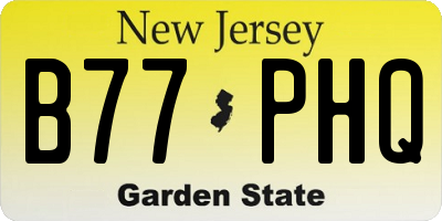 NJ license plate B77PHQ