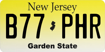 NJ license plate B77PHR