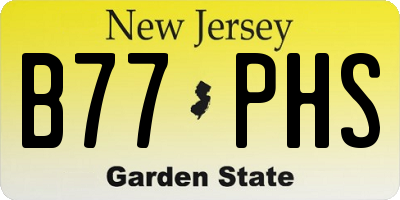 NJ license plate B77PHS