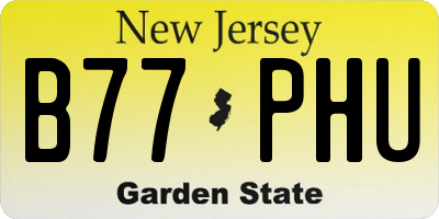 NJ license plate B77PHU