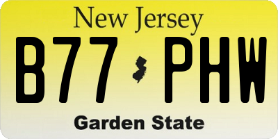 NJ license plate B77PHW