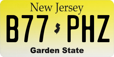 NJ license plate B77PHZ