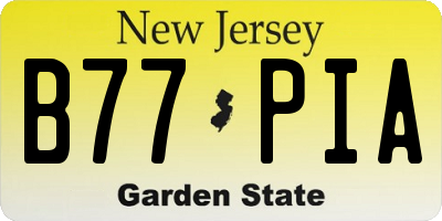 NJ license plate B77PIA