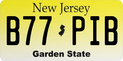 NJ license plate B77PIB