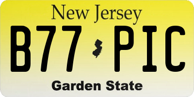 NJ license plate B77PIC