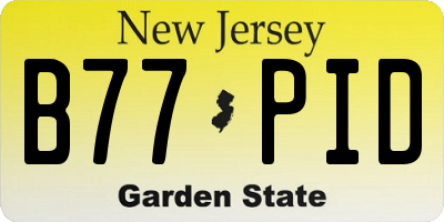 NJ license plate B77PID