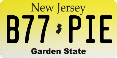 NJ license plate B77PIE
