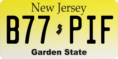 NJ license plate B77PIF