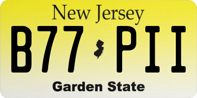 NJ license plate B77PII