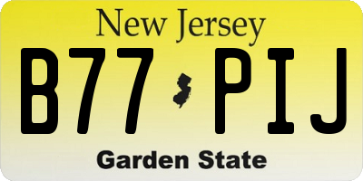 NJ license plate B77PIJ