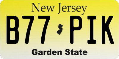 NJ license plate B77PIK