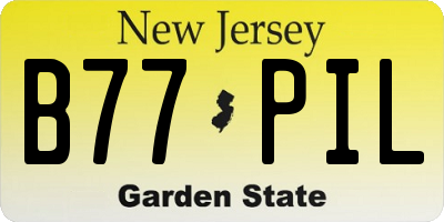 NJ license plate B77PIL